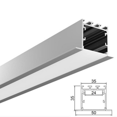 China 6061 a tira de alumínio da luz do diodo emissor de luz T5 6063 T6 perfila o quadrado dá forma a perfis da porta de armário fornecedor